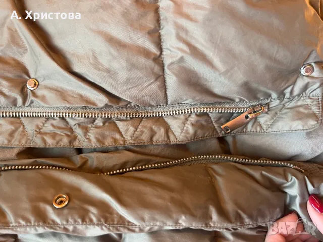 H&M Olive green puffer jacket, снимка 3 - Якета - 48114867