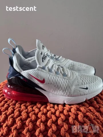 Оригинални Nike Air Max 270 – White / Chile Red / Midnight Navy – EU 43 / UK 8.5 – С кутия