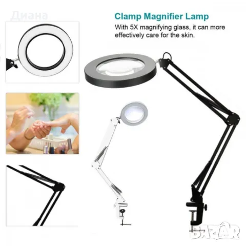 Лед настолна лупа с 10 кратно увеличение и три режима на работа, снимка 2 - Лед осветление - 48348146