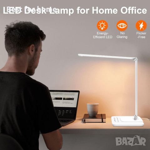 ЛЕД настолна лампа oxylops с различни режими и грижа за очите, снимка 7 - Настолни лампи - 42753150