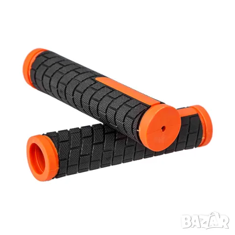 Черно оранжеви велосипедни дръжки 132 mm с отвор 21 mm