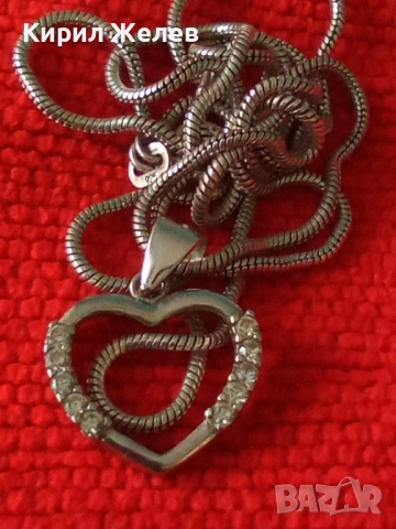 СКЪПОЦЕНЕН БЕЛ ЕПОК СТИЛ СРЕБЪРЕН ПЕНДАНТ СЪРЧИЦЕ РОДИРАНО СРЕБРО с ЦИРКОНИ и СРЕБЪРНА ВЕРИЖКА 49543, снимка 12 - Колиета, медальони, синджири - 50335161