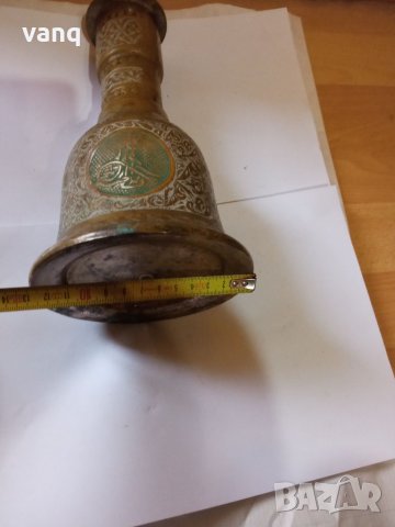 Антична ръчно гравирана медна ислямска ваза, снимка 4 - Други ценни предмети - 35030169