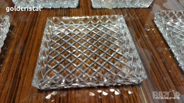 кристални чинийки за десерт , снимка 5 - Антикварни и старинни предмети - 17144295