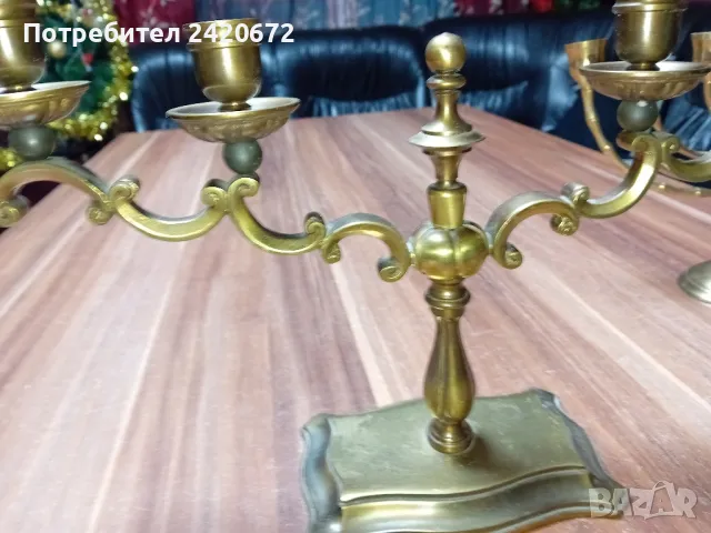 бронзов свещник, снимка 2 - Антикварни и старинни предмети - 48573333