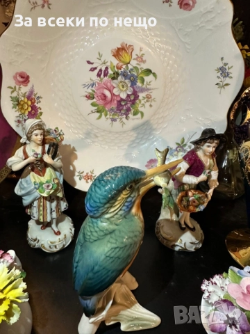 Karl Ens Germany - “Рибарчето” изключително красива птица с плячка в човката Код P1686, снимка 12 - Антикварни и старинни предмети - 52941780