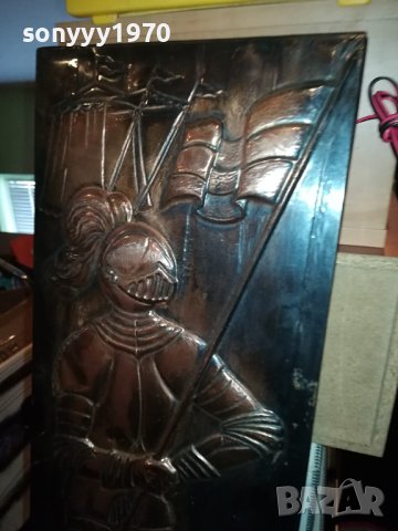 КАРТИНА 56СМ-МЕД МЕСИНГ РЕЛЕФНА С РИЦАР L2ED1102240925, снимка 8 - Картини - 44237481