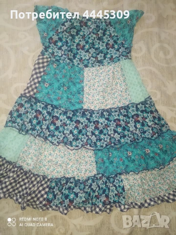 Тюркоазена рокличка 8-9 г, снимка 3 - Детски рокли и поли - 50646420