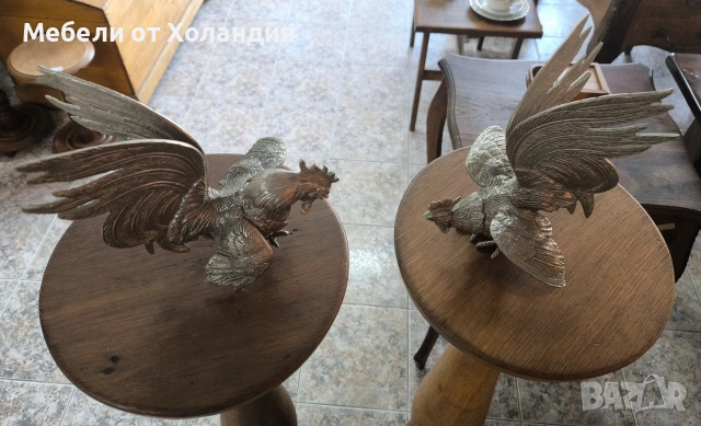 Двойка петли от посребрен калай, снимка 5 - Антикварни и старинни предмети - 53084075