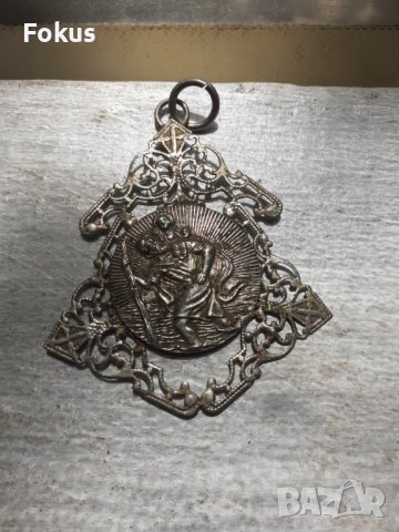 Религиозен двулицев метален медальон икона панагия накит, снимка 2 - Антикварни и старинни предмети - 36854674