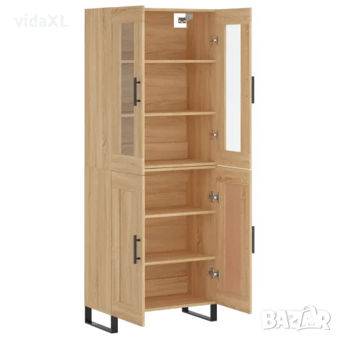 vidaXL Висок шкаф, дъб сонома, 69,5x34x180 см, инженерно дърво, снимка 4 - Бюфети - 56146770