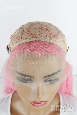Дълга къдрава розова лейс фронт перука Уенди, снимка 8 - Аксесоари за коса - 38293643