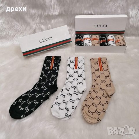 GUCCI LOUIS VUITTON  Calvin Κlein  Nike Lacoste 6 чифта чорапи в кутия, снимка 13 - Дамски чорапи - 39786745