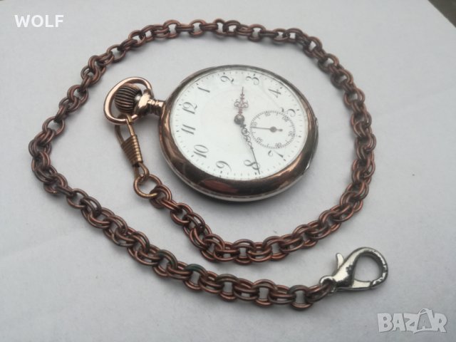 Brevet Swiss No:51828 швейцарски сребърен позлатен часовник, снимка 4 - Антикварни и старинни предмети - 31109290