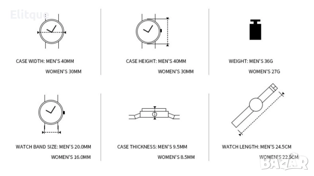Класически ръчен часовник с к.а кафява верижка. Аналогово показване на часа. Златен ръб на циферблат, снимка 12 - Мъжки - 52819435