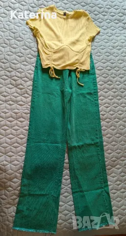 Дънки" Zara "+ подарък къса блузка, снимка 3 - Дънки - 50161063