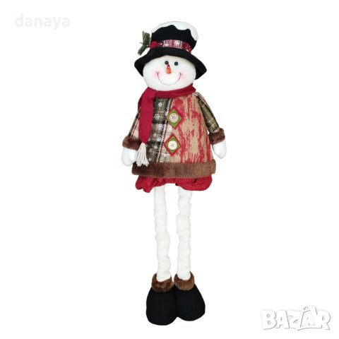 4143 Коледна фигура Снежко с разтягащи се крака 46-75см, снимка 2 - Декорация за дома - 42567800