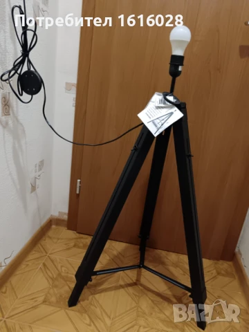 Телескопична подова лампа.Тринога основа - разтегателна., снимка 3 - Настолни лампи - 51288845