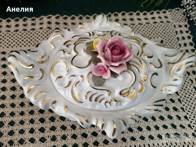 Dresden приказен съд с капак, снимка 2 - Декорация за дома - 54318054