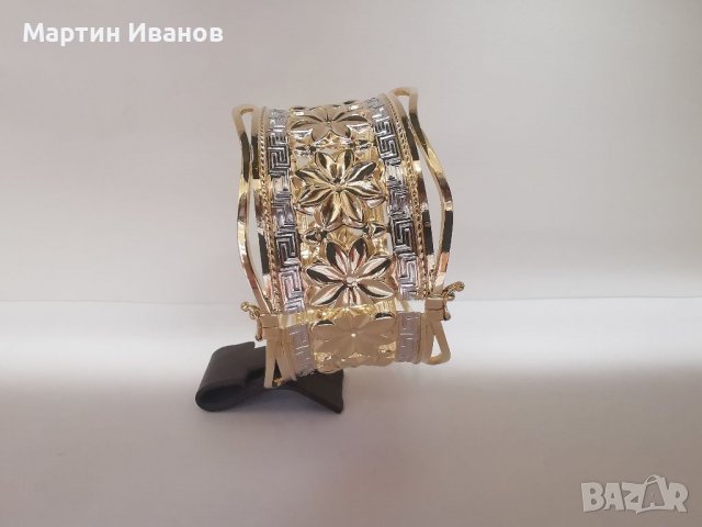 Златна гривна цвете , снимка 5 - Гривни - 38231237