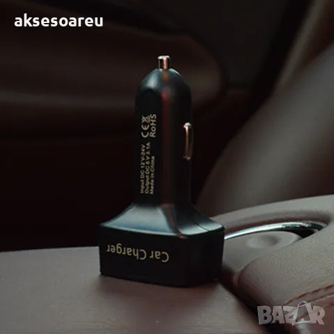 Ново 4 в 1 Двойно зарядно за кола Dual USB DC 5V 3.1A Универсален адаптер с тестер за измерване на н, снимка 16 - Аксесоари и консумативи - 47619324