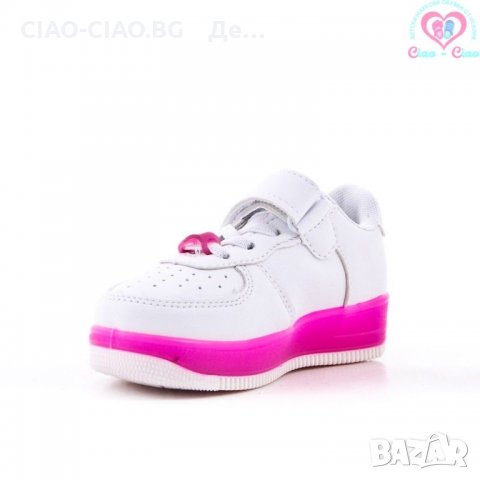 №30-№35, Маратонки за момиче ROCK & JOY, бели с розова подметка, снимка 2 - Детски маратонки - 32162874