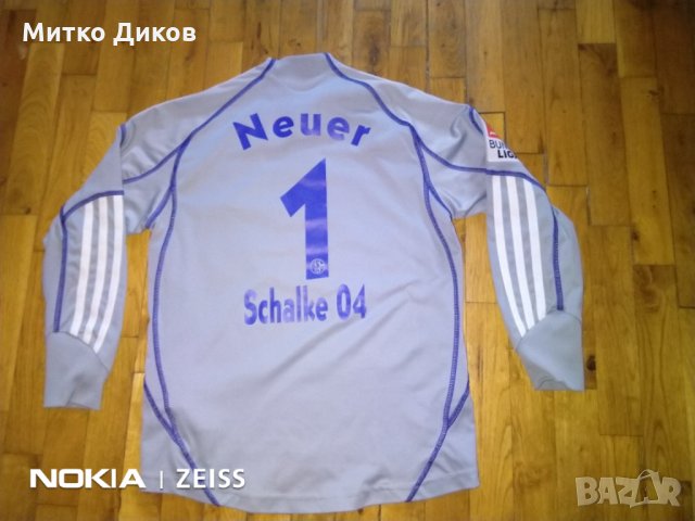 Шалке тениска Адидас 2009г №1 Нойер -7-8год -128см бадж бундестлига, снимка 6 - Футбол - 31225169