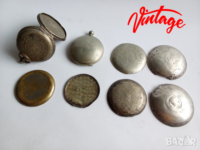 сребърни капаци на джобни часовници, снимка 1 - Антикварни и старинни предмети - 44688740
