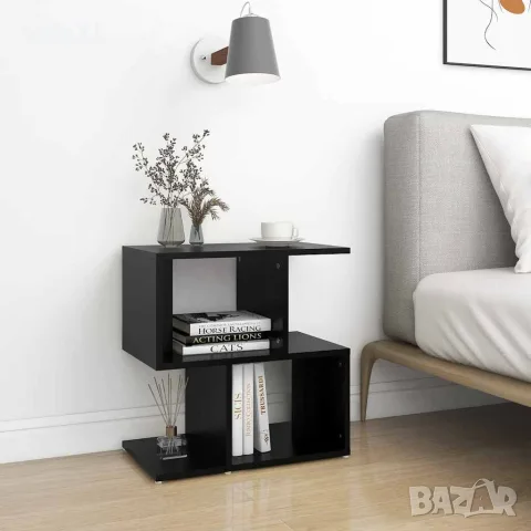 vidaXL Нощни шкафчета, 2 бр, черни, 50x30x51,5 см, инженерно дърво, снимка 2 - Шкафове - 56147817