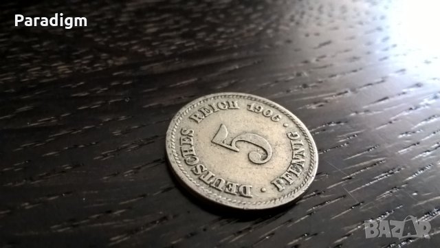 Райх монета - Германия - 5 пфенига | 1906г.; серия A