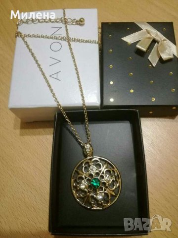 Медальон с тюркоазен камък, снимка 2 - Колиета, медальони, синджири - 30566924