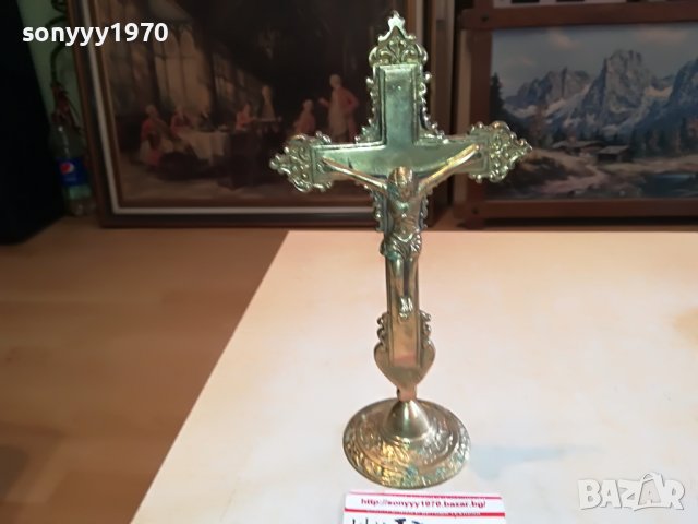 ✅MASSIV MESSING-КРЪСТ МЕД/МЕСИНГ-ВНОС SWISS 091022