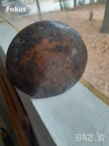 Стар меден съд бакър ръчно кован и гравиран калайдисан, снимка 4 - Антикварни и старинни предмети - 51106965