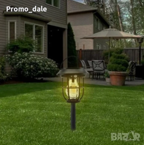 Винтидж сензорна соларна лампа с три режима на работа, снимка 5 - Други - 51239393
