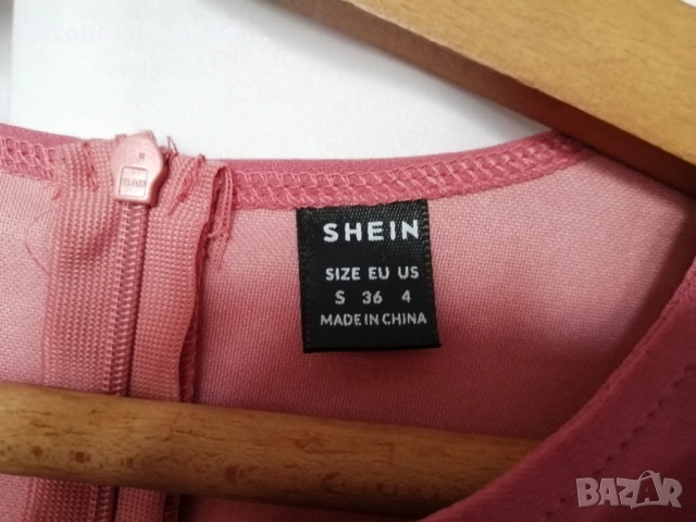Елегантна дамска розова рокля с уникален дизайн р-р S (EU 36), снимка 9 - Рокли - 52954034