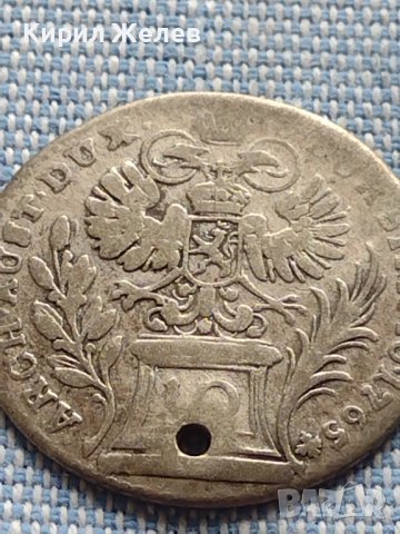 Сребърна монета 10 кройцера 1765г. Мария Терезия Прага Бохемия 13714, снимка 8 - Нумизматика и бонистика - 42903794