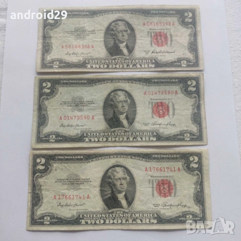2 долара/DOLAR ,САЩ/USA/червен печат/RED seal -1953 година