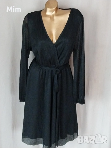 3XL Черна рокля солей с дълъг ръкав 