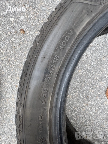 Зимни гуми 245/45 R18 100V XL – перфектни, 4 броя, снимка 4 - Гуми и джанти - 52497823
