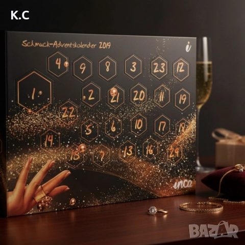Луксозен бижутерен адвент календар, снимка 5 - Бижутерийни комплекти - 52157370