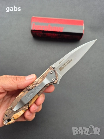 Сгъваем джобен нож Kershaw Leek Camo Assisted Flipper KS1660, снимка 9 - Ножове - 52307264