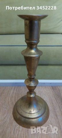 свещник бронз масивен за ценители , снимка 3 - Антикварни и старинни предмети - 52850857