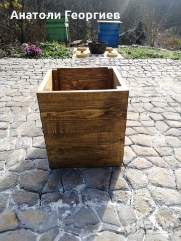 Дървени саксии (кашпи) за растения, снимка 4 - Градински мебели, декорация  - 34975243