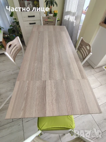 Продавам разтегателна трапезна маса ПДЧ дъб Сонома и бяло, снимка 6 - Маси - 50801375