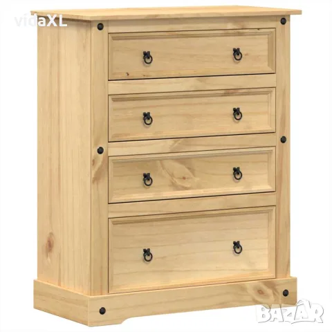 vidaXL Скрин Corona, 92x48x114 см, бор масив