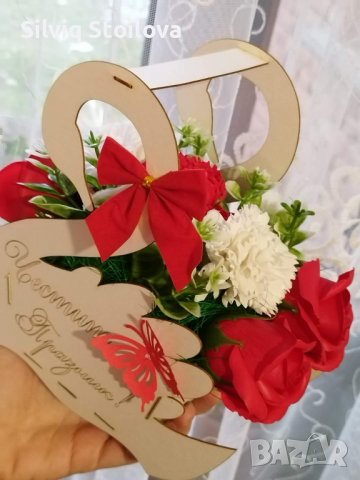 Лебеди със сапунени цветя, снимка 2 - Подаръци за жени - 39594534