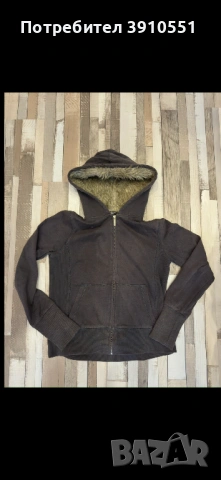 Vintage суичър/суитшърт с пухкава качулка