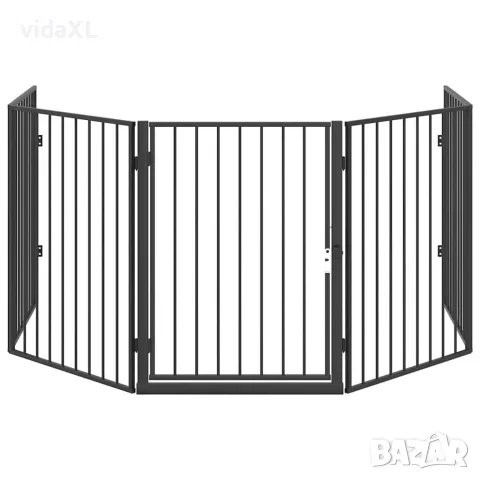 vidaXL стоманен параван за камина, черен, снимка 3 - Декорация за дома - 56146424