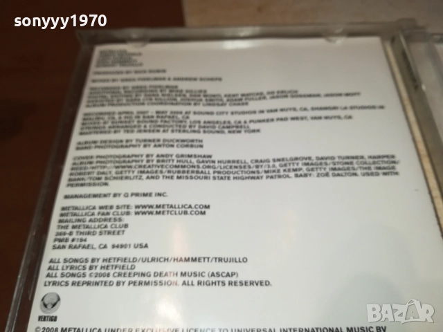 metallica cd 2610250846, снимка 14 - CD дискове - 52182880