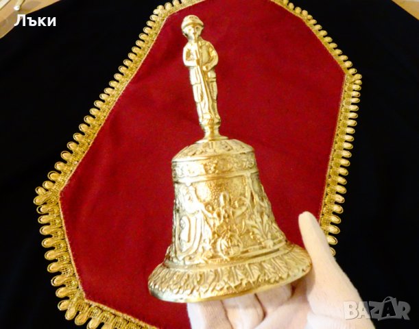 Ловна бронзова камбана с фигура ловец,куче. , снимка 11 - Антикварни и старинни предмети - 29522264